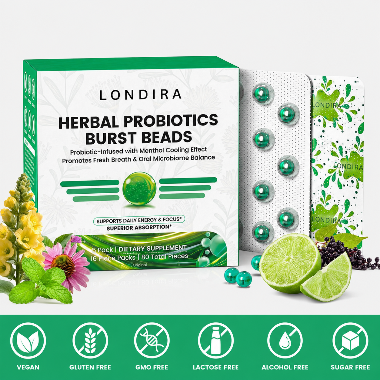 Londira Herbal Probiotic Bursting Softgels
