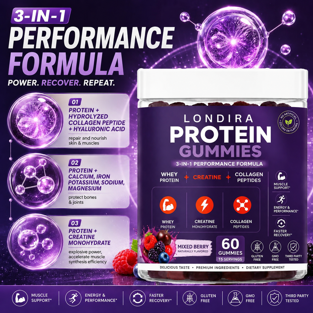 3 in 1 Whey Protein Gummies