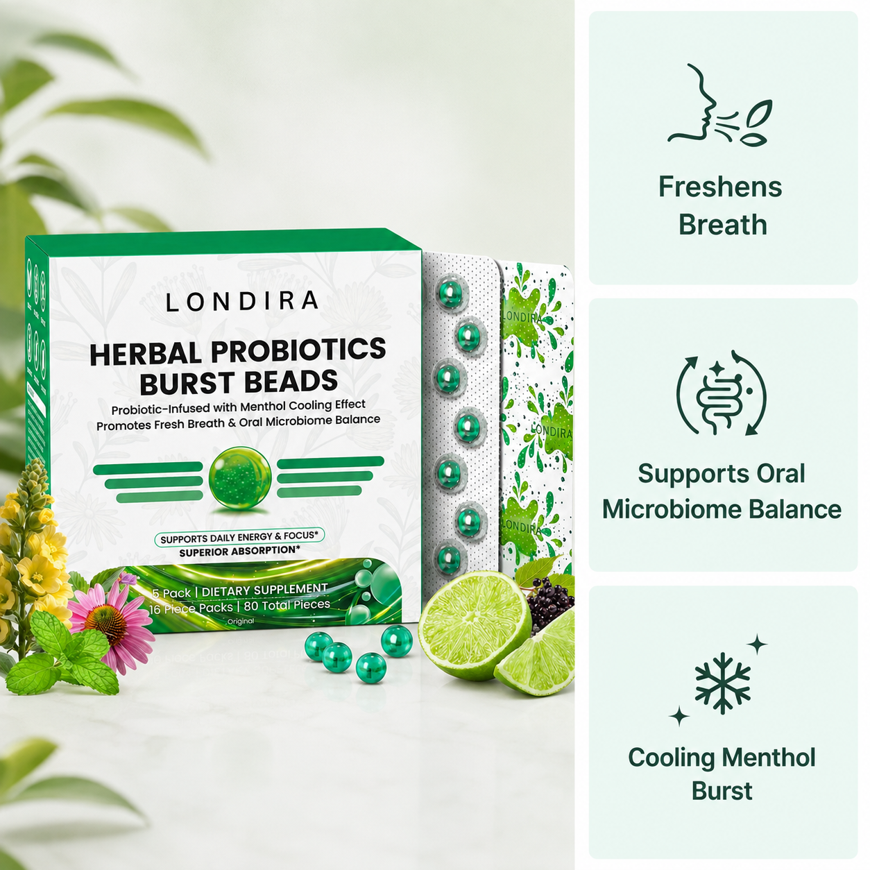 Londira Herbal Probiotic Bursting Softgels 3 pack bundle