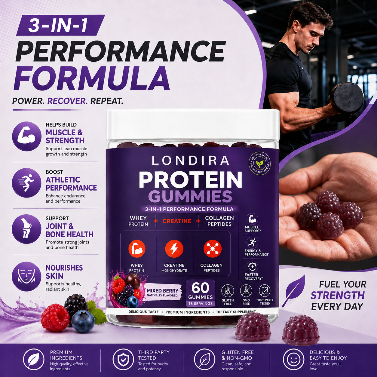 3 in 1 Whey Protein Gummies